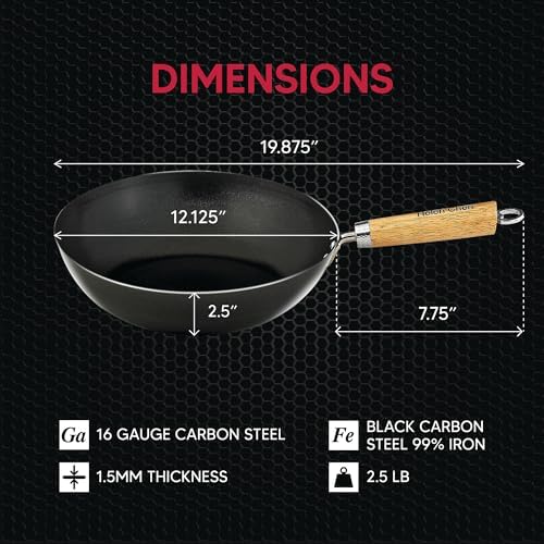 Helen's Asian Kitchen Xylan Non-Stick Wok, 12-Inch Flat Bottom Wok