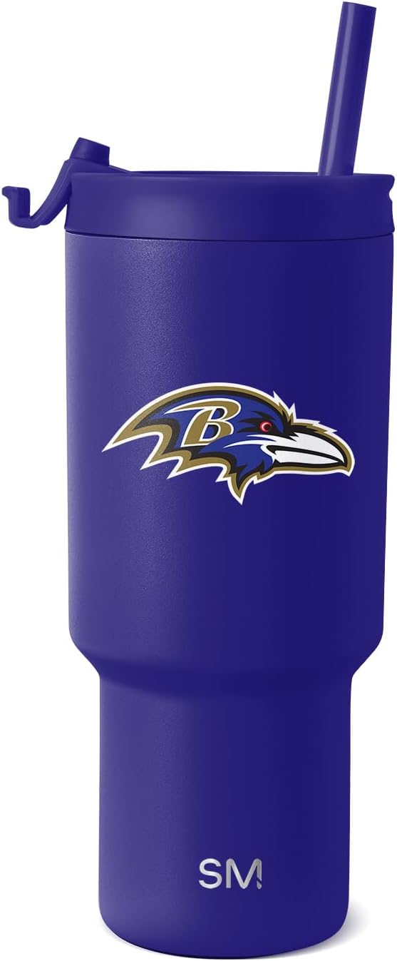 Simple Modern Officially Licensed NFL 30oz Tumbler with Flip Lid and Straws | Football Insulated Stainless Steel Cup | Gifts for Men Women | Trek Collection
