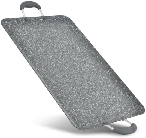 NutriChef Double Burner Griddle | Flat Top Griddle for Stove Top