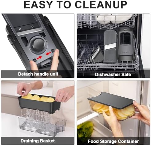 SupMaKin Safe Mandoline Slicer Plus, Adjustable Potaot slicer 1-8 mm