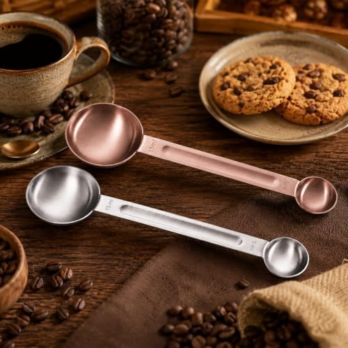 2Pcs Double Sided Measuring Spoon, 1 Tsp (5ml) & 1 Tbsp (15ml)