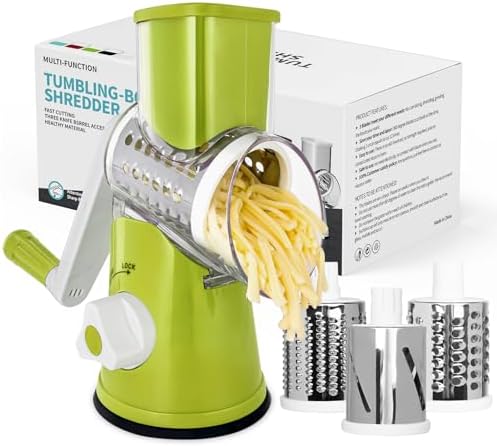 X Home Rotary Cheese Grater for Kitchen, Green
