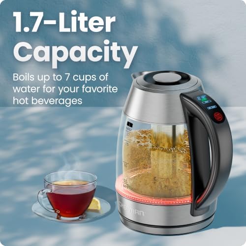 Chefman Cool Touch 1.7 L Double-Wall Electric Kettle with Tea Infuser
