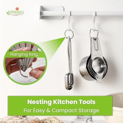 Spring Chef Stainless Steel Measuring Cups and Spoons Set of 10 w/Leveler