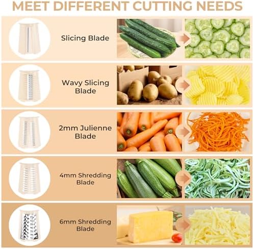 SUSTEAS Rotary Cheese Grater Hand Crank, Kitchen Shredder Vegetable Slicer