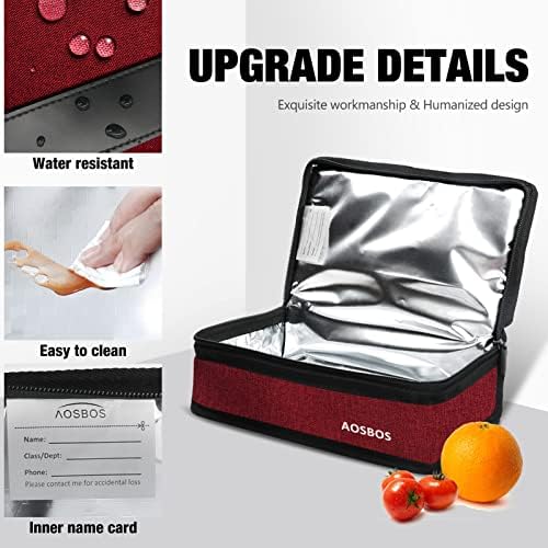 Aosbos Small Insulated Lunch Bag,Compact Lunch Box For Work & Office