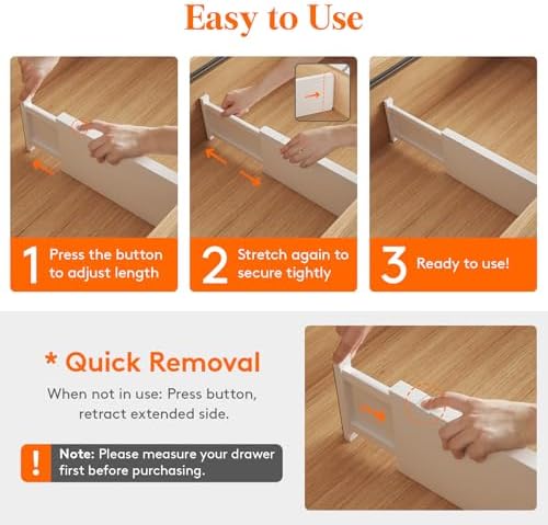 Lifewit 5" Tall Upgrade Drawer Dividers, Adjustable Deep Drawer Organizer