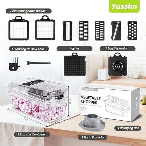 Yusshn Vegetable Chopper, 12-in-1 Food Veggie Chopper Cutter with Container