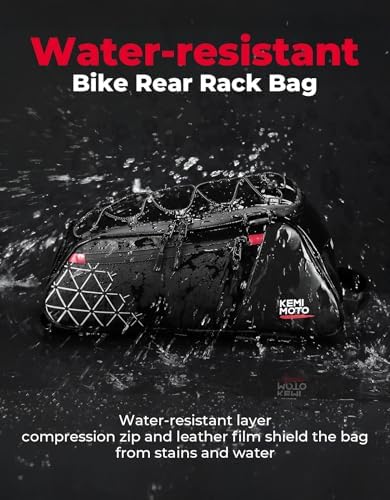 KEMIMOTO 8L Bike Rear Rack Bag, with 6L Removable Cooler Pouch