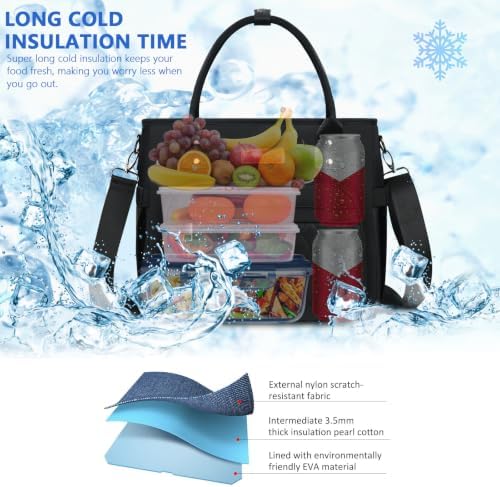 MIYCOO Insulated Lunch Bag Men & Women, Large Tote Lunch Box for Work, 18L