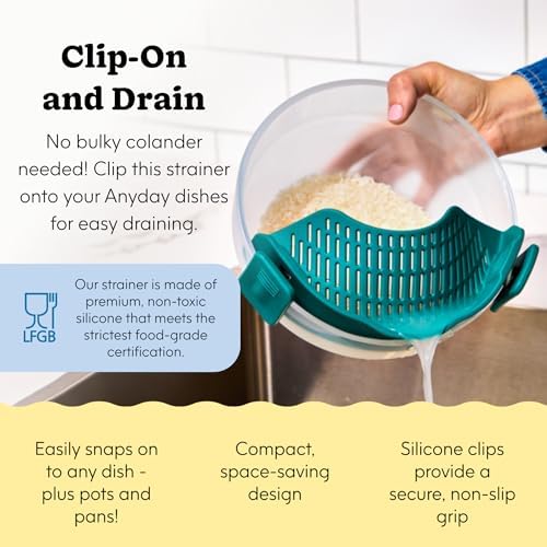 Anyday Silicone Clip On Strainer, Blueberry