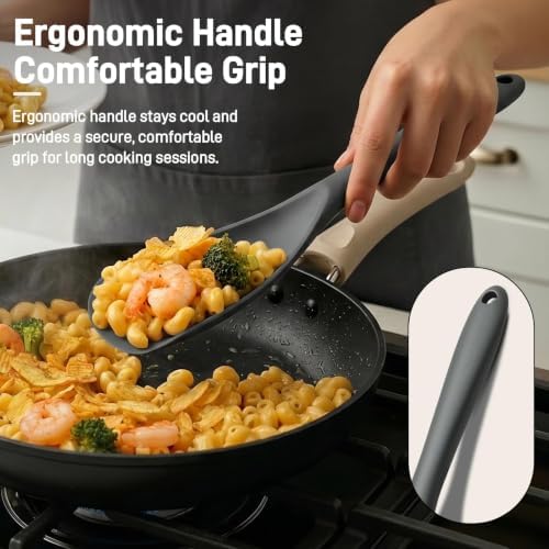 3 PACK Silicone Cooking Spatula & Spoon for Nonstick Cookware, BPA-Free