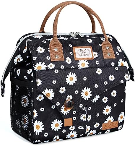 Lekesky Insulated Lunch Bag Portable Lunch Bag for Women-11L, Daisy