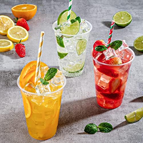 FOCUSLINE 300pack 16 oz Clear Plastic Cups Disposable, Plastic Clear Cups disposable, DrinkIng Cup for Water, Juice, Soda, Ice Coffee
