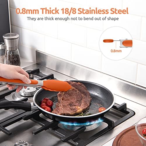 U-Taste Kitchen Tong for Cooking, 480ºF Heat-Resistant Tps, 9in/Orange