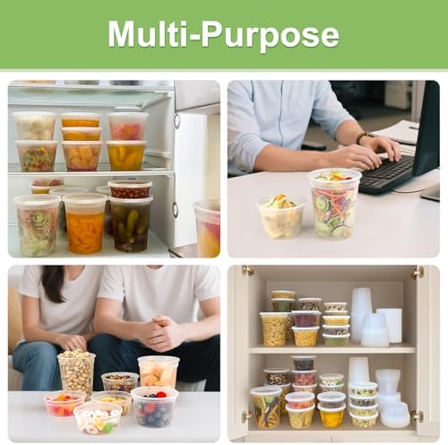 Dipoo 40 Sets (80-Piece) Deli Containers with Lids 32 oz