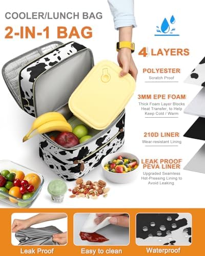 Capolo Lunch Bag for Women Men Insulated Lunch Tote Leakproof Lunchbox Bags