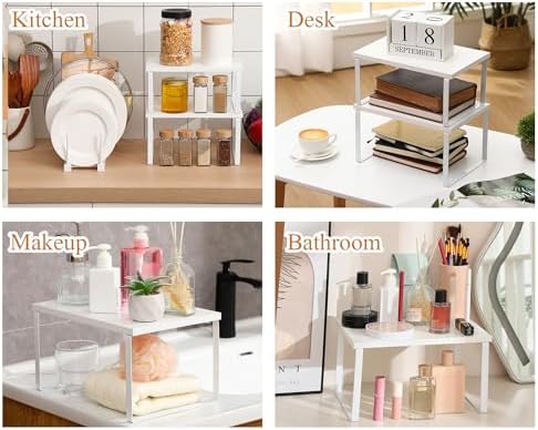 4 Pcs Kitchen Organizer Accessories Set for Cabinet, White, 11.8 x 7.9''