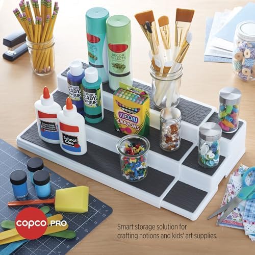 Copco – Pro Expandable 3 Tier Cabinet Organizer – Gray, Set of 2