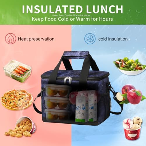 iknoe Insulated Lunch Bag, Foldable 8.5L Cooler Bag for Men & Women, Lunch Box