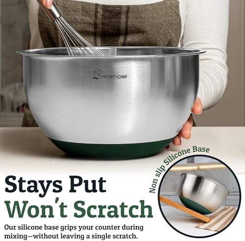 28pc Stainless Steel Mixing Bowls with Lids Set, 1.5-5 Qt, Green
