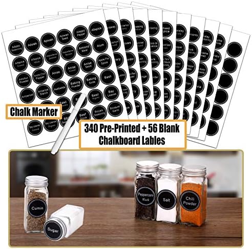 SWOMMOLY Spice Rack Organizer with 36 Spice Jars 4 oz and 396 Spice Labels