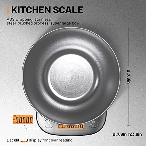 GRAM PRES Food Kitchen Scale Digital Weight Grams and Oz 11lb/0.01oz