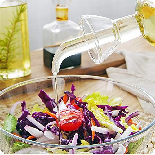 LandHope Oil Bottle Glass Olive Oil Dispenser Bottle Glass Cooking Oil Vinegar Measuring Dispenser With Spout for Kitchen and BBQ (125ml/4.27oz)