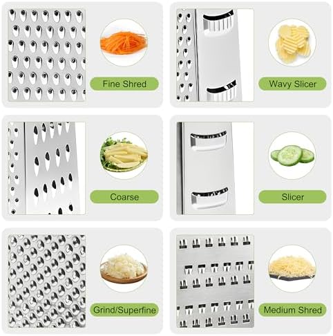 Box Grater for Kitchen 6 Sided