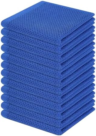 Homaxy 100% Cotton Waffle Weave Kitchen Dish Cloths 12-Pack, Blueberry