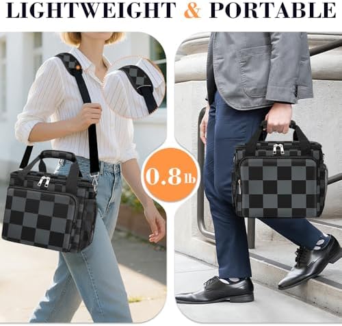 Coobiiya Insulated Lunch Box for Men & Women, Leakproof Lunch Bag Cooler Bag with 4 Pockets,Heavy Duty Lunch Bags Men Cooler Bags for Camping, Travel, Work Kayaking & Beach