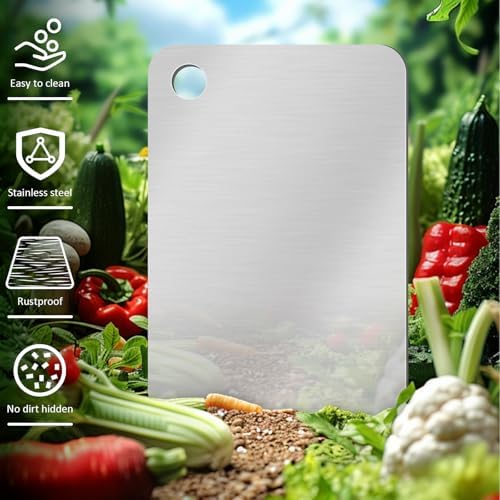 Titanium Stainless Steel Cutting Boards for Kitchen, Double Sided