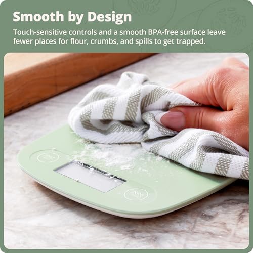 Greater Goods Food Scale, Slim & Compact Build, 1g Precision (Sage Green)