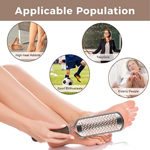 Foot File Foot Scrubber Pedicure - Callus Remover for Feet Easkep Professional Grater Rasp Foot Scraper Corns Callous Removers Cracked Dead Skin Remover for Dry and Wet Feet (Silver)