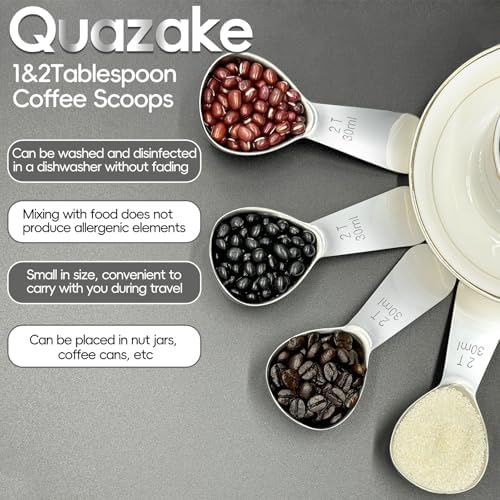 Coffee Scoop 1 Tablespoon Measuring Spoons for Ground Coffee15ML18/8(2pcs).