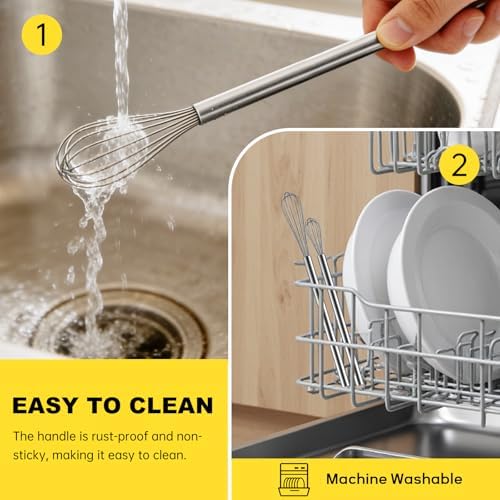 NileHome Mini Whisks Stainless Steel Whisk Set 9" 11"-Kitchen Small Wisk