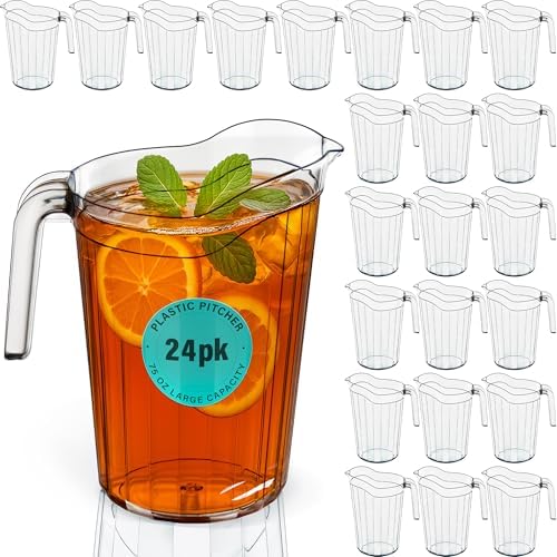 DecorRack 24 Pack 75 oz Polycarbonate Pitchers, Beverage Dispenser