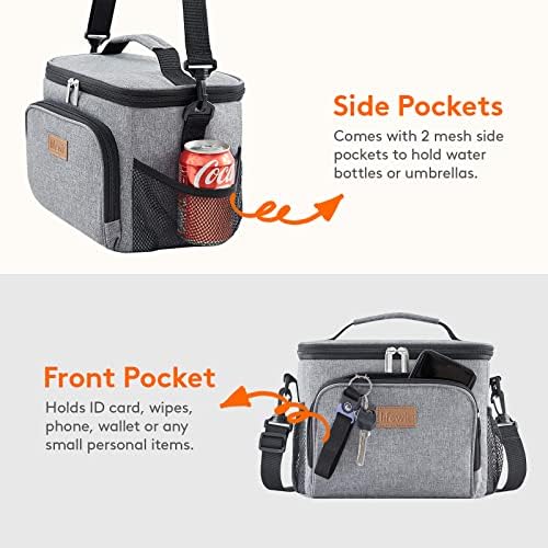 Lifewit Reusable Insulated Lunch Bag, Portable Cooler Freezable Soft Lunchbox Leakproof with Adjustable Shoulder Strap for Men Women Adult for Work Picnic or Travel, 15L 24 Can, Grey