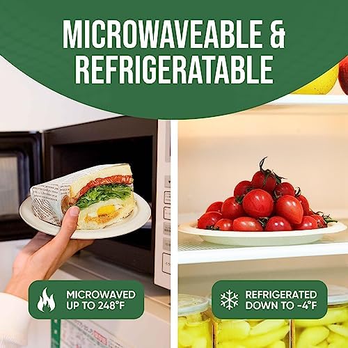 TaidMiao Brown Disposable Paper Plate 7 inch,100% Compostable,100 Pack