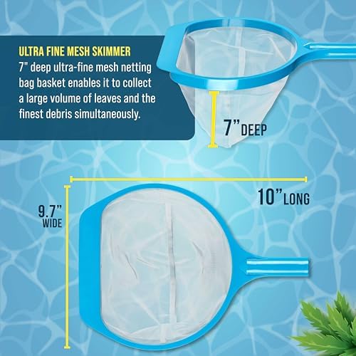 U.S. Pool Supply Spa, Hot Tub, Pool Leaf Skimmer Net, 17" & 48" Long