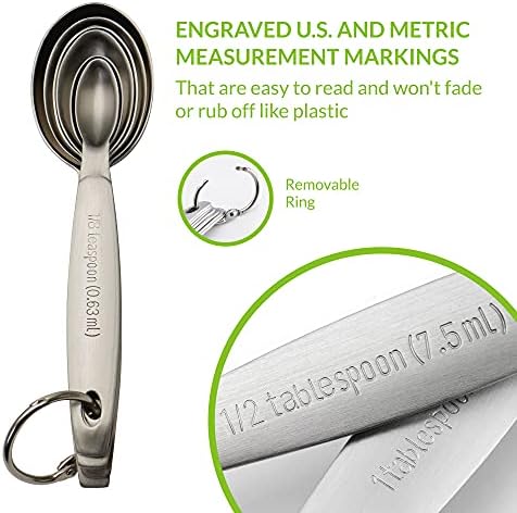 Spring Chef Stainless Steel Measuring Spoons Set of 7 with Leveler