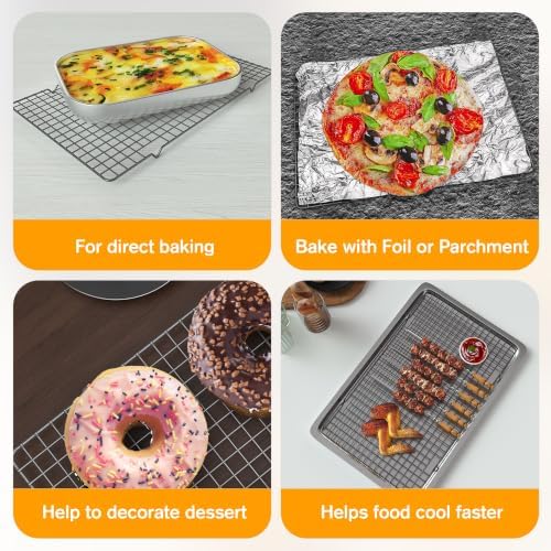 2 PCS Cooling Racks for Cooking and Baking, 10" x 16", Black