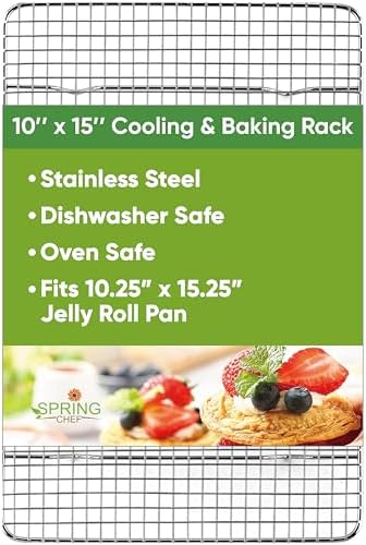 Spring Chef 10" x 15" Stainless Steel Cooling Rack for Cooking & Baking