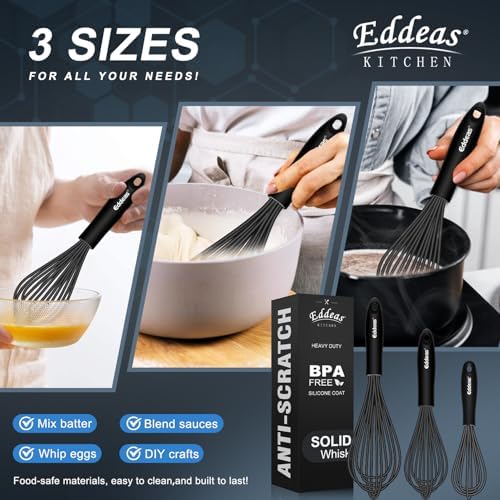 Whisks For Cooking Up To 500°F Silicone Whisk tool Non-Scratch