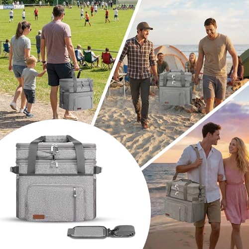 MIYCOO Cooler Bag with Expandable Double Deck, 60 Can Leakproof Cooler