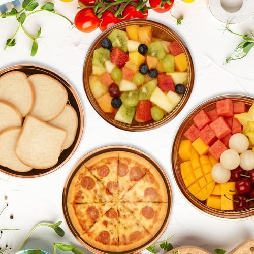 24 Pcs 9.8" Disposable Pie Containers with Clear Lids, 2.4" H