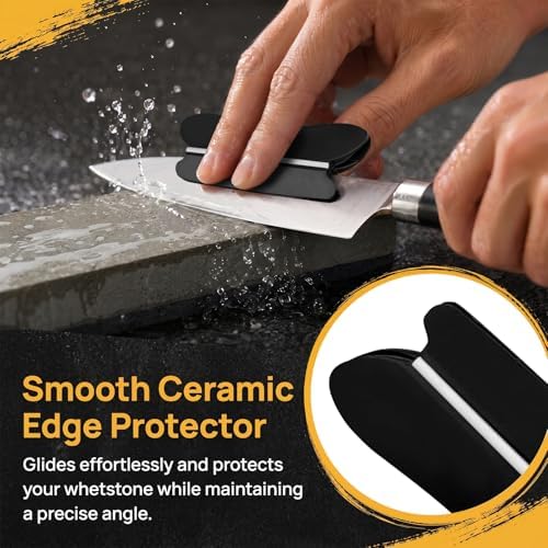 4-in-1 Knife Sharpening Angle Guide 2 Pack – Multifunctional Whetstone Tool with 12° 14° 18° 30° – Non-Slip Ceramic Protector for Kitchen Chef Hunting Knives