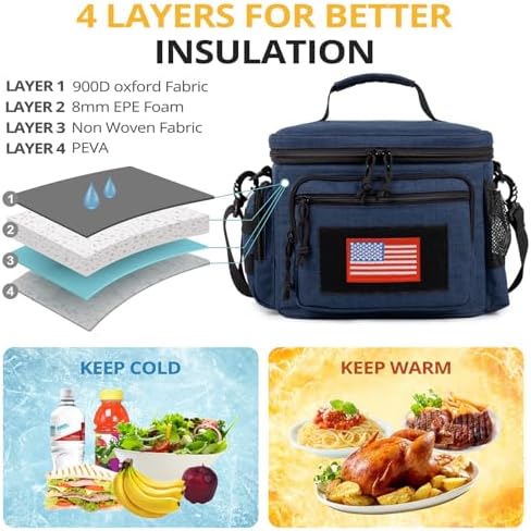 Lunch Box for Men, 12L Leakproof Tactical Lunch Bag Large Cooler for work