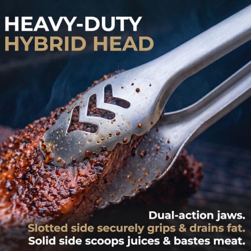 25-Inch Heavy Duty Metal Grill Tongs for Outdoor Grill & Log Fire
