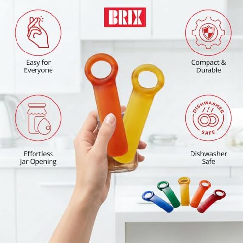 Brix Original Jar Pop Opener, Great for Kids, Arthritis, and Carpal Tunnel Sufferers, Assorted Frosted Colors (Color May Vary) Pack of 1
